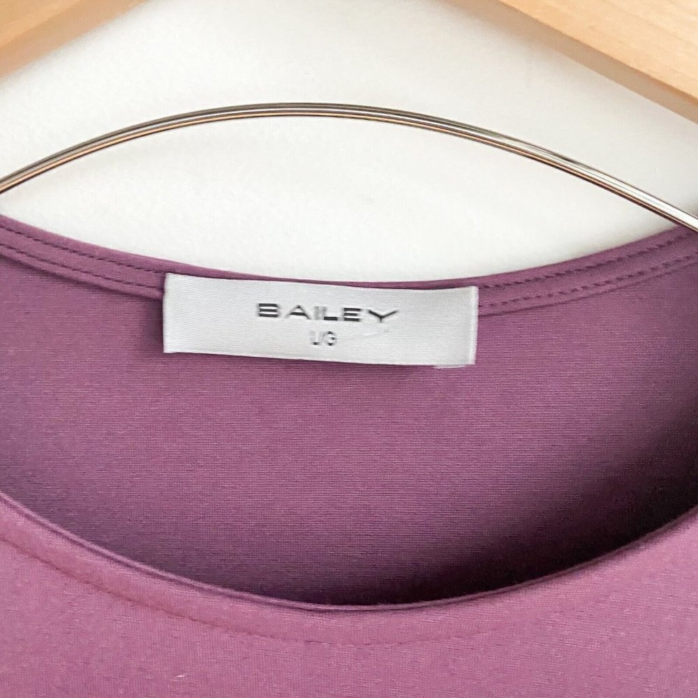 Bailey Lavender  Purple PAtch pocket Trapese Long Sleeve Knit Dress L - Picture 3 of 7